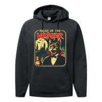 Night Of The Vampurr Funny Cat Halloween Performance Fleece Hoodie