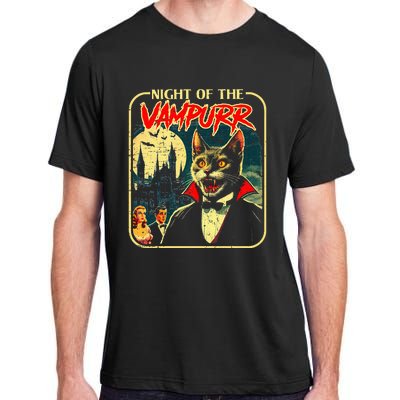 Night Of The Vampurr Funny Cat Halloween Adult ChromaSoft Performance T-Shirt