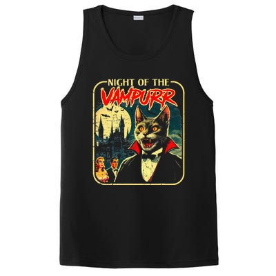 Night Of The Vampurr Funny Cat Halloween PosiCharge Competitor Tank