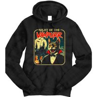 Night Of The Vampurr Funny Cat Halloween Tie Dye Hoodie