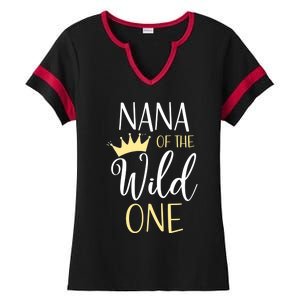 Nana Of The Wild One First Birthday Matching Family Meaningful Gift Ladies Halftime Notch Neck Tee