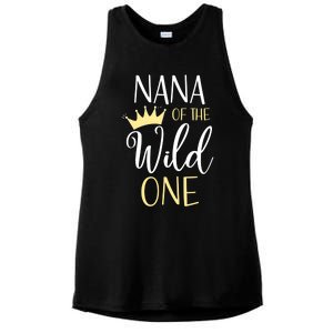 Nana Of The Wild One First Birthday Matching Family Meaningful Gift Ladies PosiCharge Tri-Blend Wicking Tank