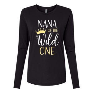 Nana Of The Wild One First Birthday Matching Family Meaningful Gift Womens Cotton Relaxed Long Sleeve T-Shirt