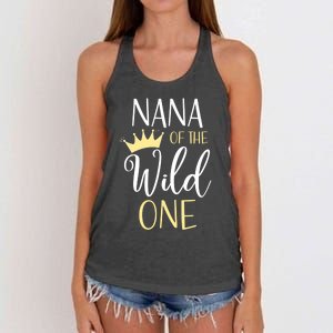 Nana Of The Wild One First Birthday Matching Family Meaningful Gift Women's Knotted Racerback Tank