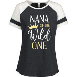 Nana Of The Wild One First Birthday Matching Family Meaningful Gift Enza Ladies Jersey Colorblock Tee