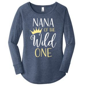 Nana Of The Wild One First Birthday Matching Family Meaningful Gift Women's Perfect Tri Tunic Long Sleeve Shirt