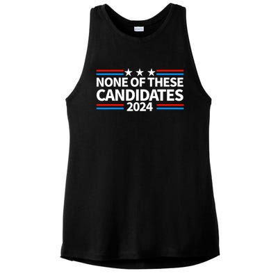 None Of These Candidates 2024 Funny Nevada President Ladies PosiCharge Tri-Blend Wicking Tank