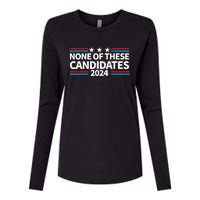 None Of These Candidates 2024 Funny Nevada President Womens Cotton Relaxed Long Sleeve T-Shirt