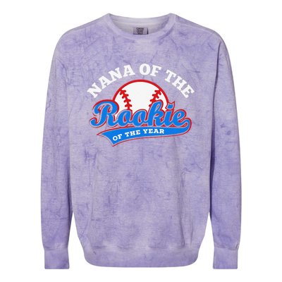 Nana of the Rookie of the Year Baseball Grandma Colorblast Crewneck Sweatshirt