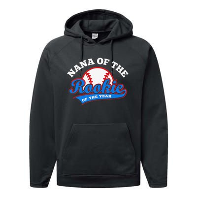 Nana of the Rookie of the Year Baseball Grandma Performance Fleece Hoodie