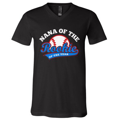 Nana of the Rookie of the Year Baseball Grandma V-Neck T-Shirt