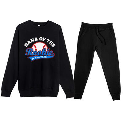 Nana of the Rookie of the Year Baseball Grandma Premium Crewneck Sweatsuit Set