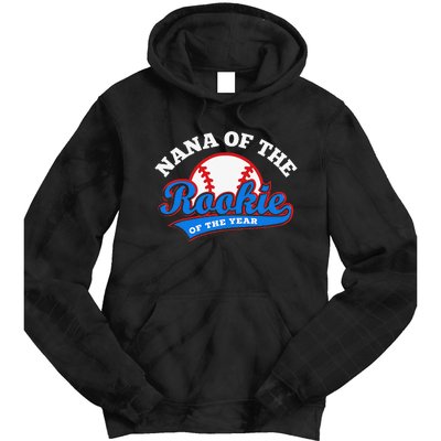 Nana of the Rookie of the Year Baseball Grandma Tie Dye Hoodie