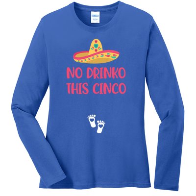 No O This Cinco Pregnancy Announcet Cinco De Mayo Gift Ladies Long Sleeve Shirt