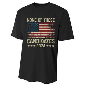 None Of These Candidates 2024 Usa Flag Funny Election 2024 Performance Sprint T-Shirt