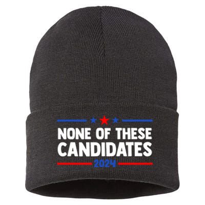 None Of These Candidates 2024 Funny Nevada President Sustainable Knit Beanie