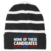 None Of These Candidates 2024 Funny Nevada President Striped Beanie with Solid Band