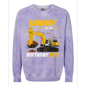 Nanny Of The Birthday Boy Construction Birthday Party Colorblast Crewneck Sweatshirt