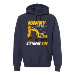 Nanny Of The Birthday Boy Construction Birthday Party Premium Hoodie