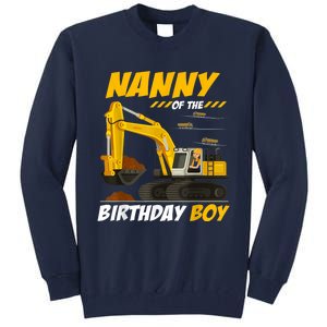 Nanny Of The Birthday Boy Construction Birthday Party Tall Sweatshirt