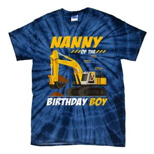 Nanny Of The Birthday Boy Construction Birthday Party Tie-Dye T-Shirt