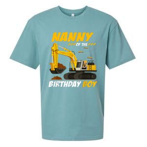 Nanny Of The Birthday Boy Construction Birthday Party Sueded Cloud Jersey T-Shirt