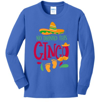 No O This Cinco Cinco De Mayo Pregnancy Announcet Gift Kids Long Sleeve Shirt