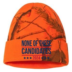 None Of These Candidates 2024 Funny President Election Kati Licensed 12" Camo Beanie