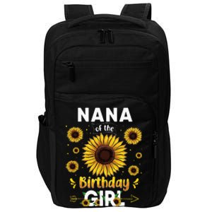 Nana Of The Birthday Sunflower Party Family Matching Impact Tech Backpack