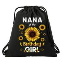 Nana Of The Birthday Sunflower Party Family Matching Drawstring Bag