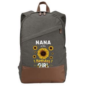 Nana Of The Birthday Sunflower Party Family Matching Cotton Canvas Backpack