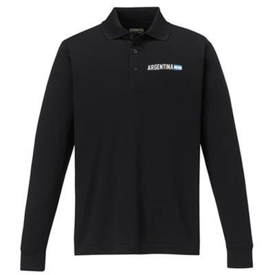 Nations Of The World Argentina Performance Long Sleeve Polo