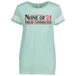 None Of These Candidates 2024 Funny Presidential Election Enza Ladies Jersey Football T-Shirt