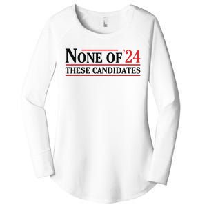 None Of These Candidates 2024 Funny Presidential Election Women's Perfect Tri Tunic Long Sleeve Shirt