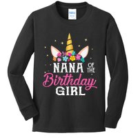 Nana Of The Birthday Girl Nana Gift Unicorn Birthday Kids Long Sleeve Shirt