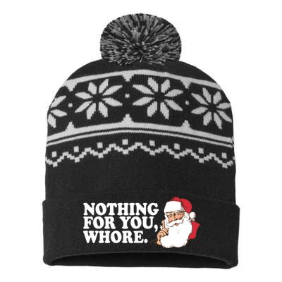 Nothing For You Whore X-Mas Naughty Santa USA-Made Snowflake Beanie