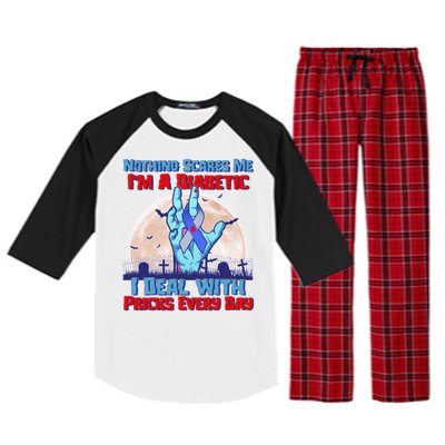 Nothing Scares Me I'm A Diabetic I Deal With Pricks Every Day Raglan Sleeve Pajama Set