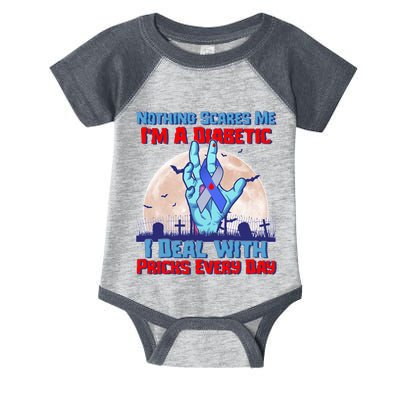 Nothing Scares Me I'm A Diabetic I Deal With Pricks Every Day Infant Baby Jersey Bodysuit