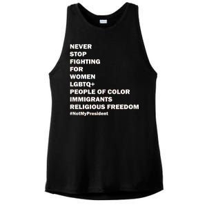 #NotMyPresident Not My President Quote Ladies PosiCharge Tri-Blend Wicking Tank