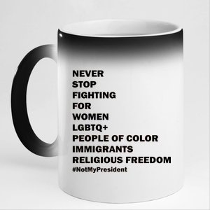 #NotMyPresident Not My President Quote 11oz Black Color Changing Mug