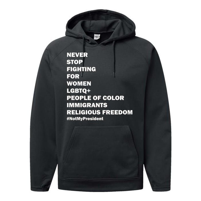 #NotMyPresident Not My President Quote Performance Fleece Hoodie