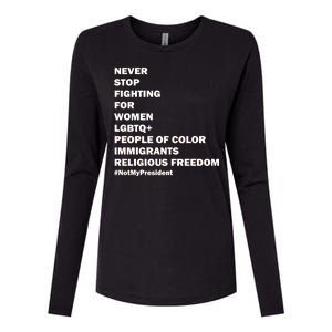 #NotMyPresident Not My President Quote Womens Cotton Relaxed Long Sleeve T-Shirt