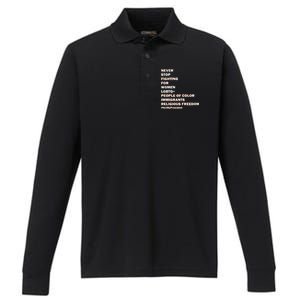 #NotMyPresident Not My President Quote Performance Long Sleeve Polo