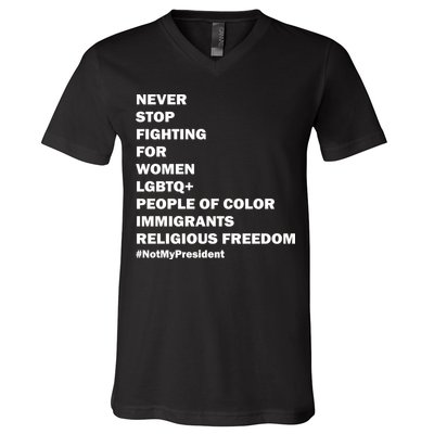#NotMyPresident Not My President Quote V-Neck T-Shirt
