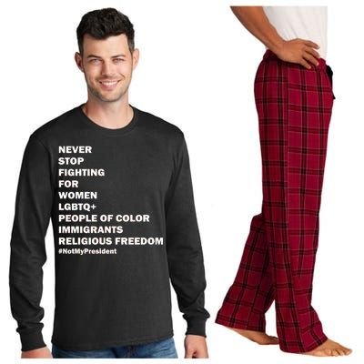 #NotMyPresident Not My President Quote Long Sleeve Pajama Set