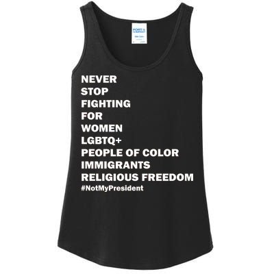 #NotMyPresident Not My President Quote Ladies Essential Tank