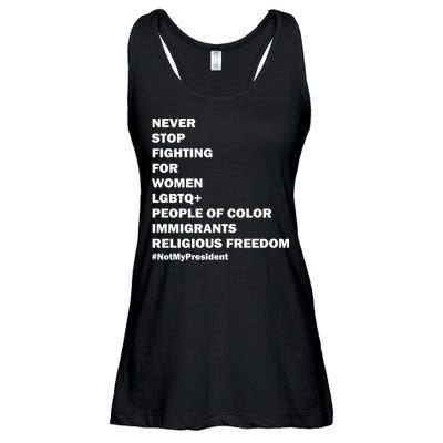 #NotMyPresident Not My President Quote Ladies Essential Flowy Tank