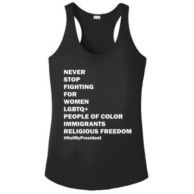 #NotMyPresident Not My President Quote Ladies PosiCharge Competitor Racerback Tank