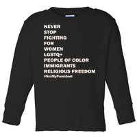 #NotMyPresident Not My President Quote Toddler Long Sleeve Shirt