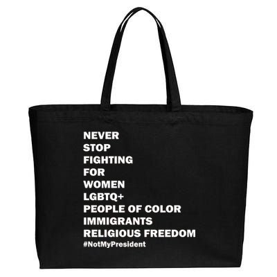 #NotMyPresident Not My President Quote Cotton Canvas Jumbo Tote